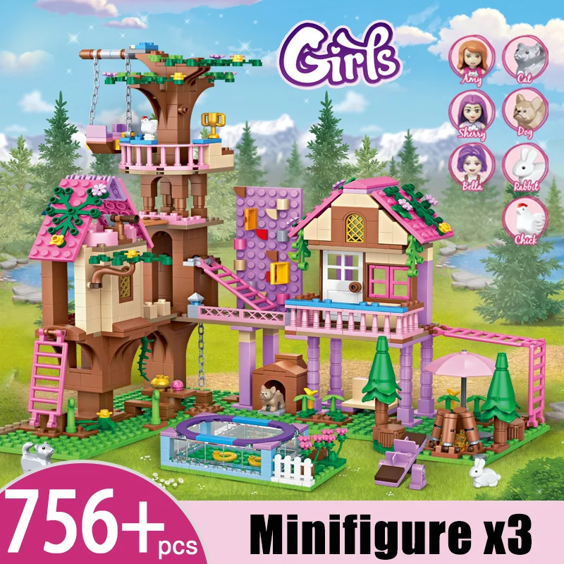 2024 Girl Series Friendship Cabin Villa Castle Model Building Block Kit Classic Vacation House Bricks Toy A Gift for my Daughter