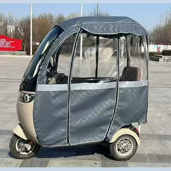 1pcs Electric Tricycle Integrated Canopy Special Rain Curtain Sun Protection Fully Enclosed Rain Shelter All-Season Universal