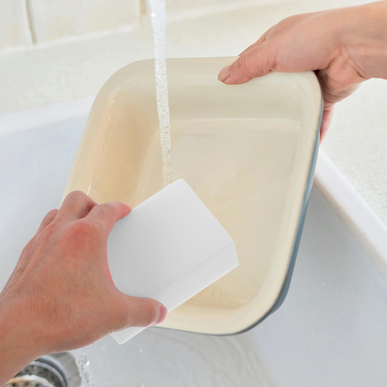 

20pcs Non Scratch Cleaning Sponges for Kitchen Dishes Pots Car Wash White Color Scrubbing Tools