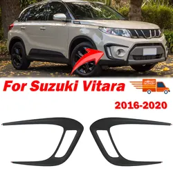 Dla Suzuki Vitara 2016-2020 osłona przednie światło przeciwmgielne do samochodu Grill reflektor do jazdy dziennej dzienna wykończenie ramy ABS dekoracyjna naklejka akcesoria