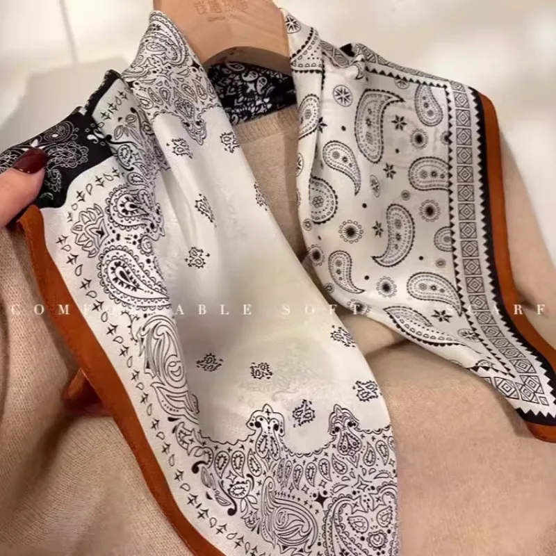 

100% Pure Mulberry Silk Scarf Women Fashion Double Crepe Scarves Lightweight Neckerchief for Spring Summer Autumn