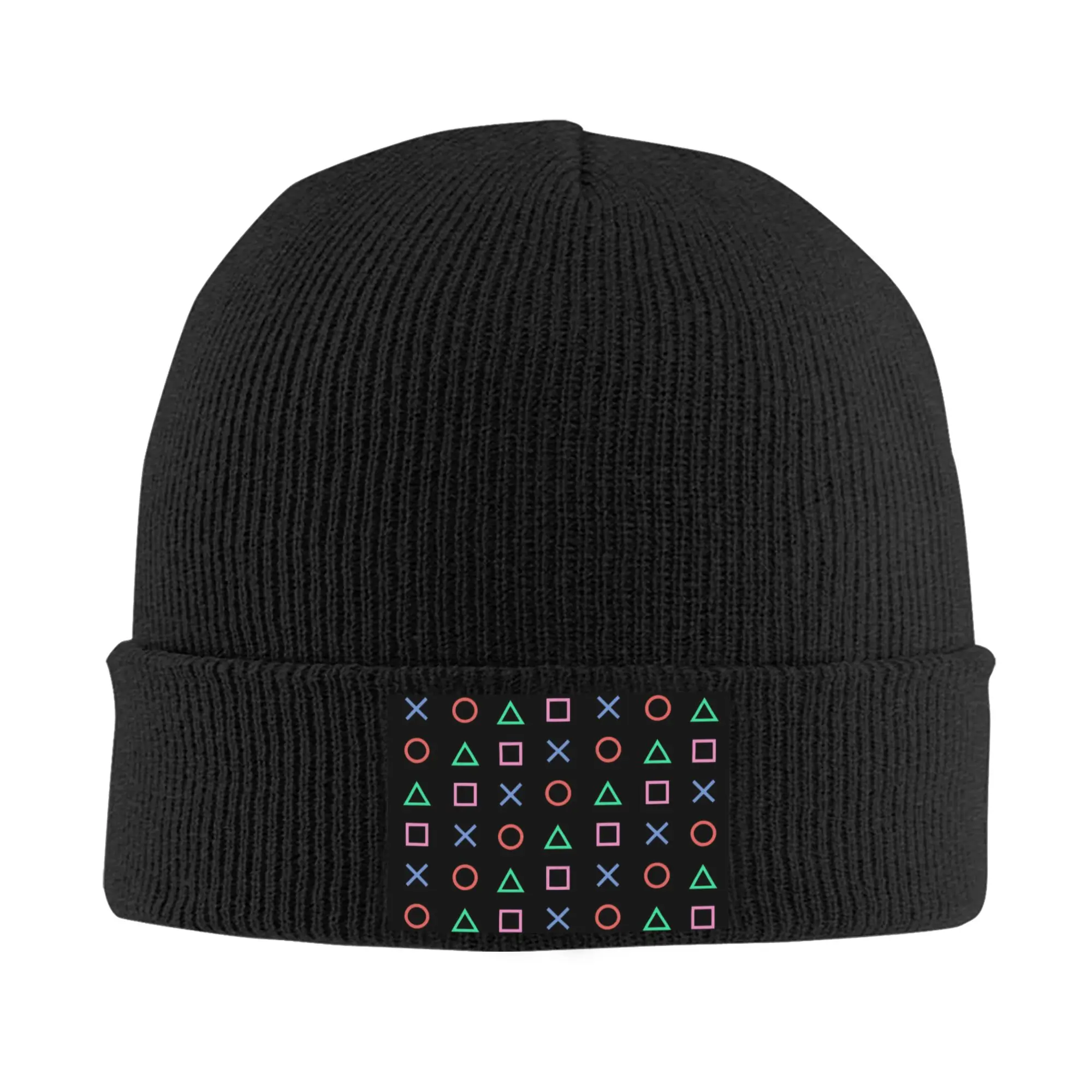 Game Controller Buttons Icon Bonnet Hats  Street Knitted Hat Autumn Winter Warm Video Game Lover Skullies Beanies Caps