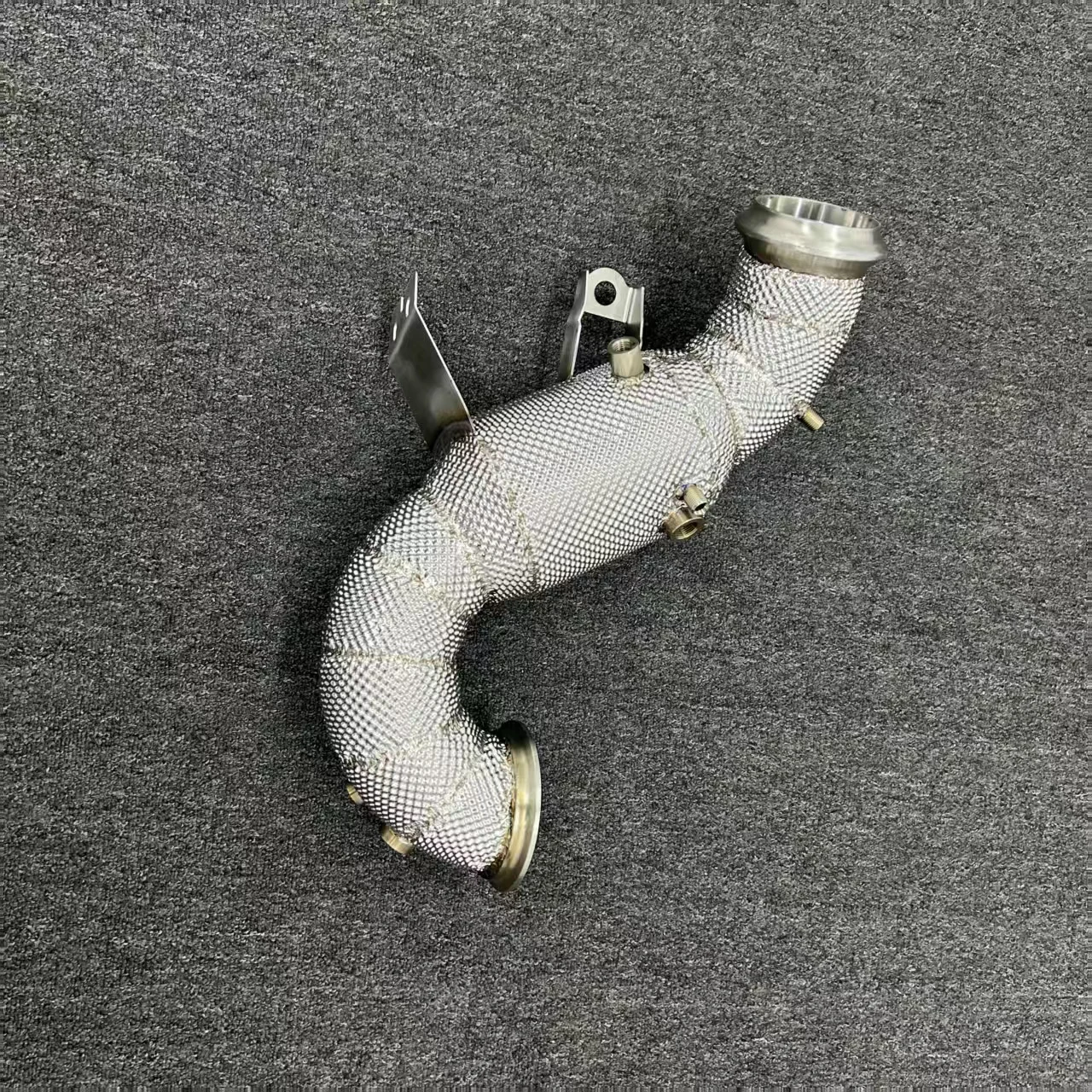 Hochwertiges Edelstahl-Downpipe mit Hitzeschutz und Auspuffschalldämpfer für Lotus Lutes 2.0T OPF – Detail 9