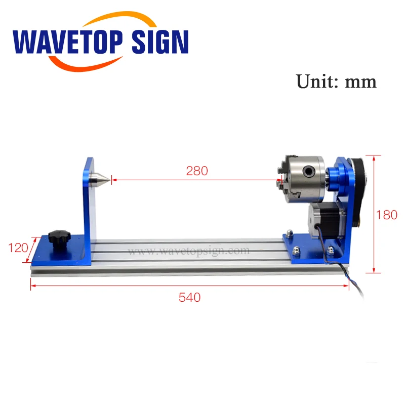 WaveTopSign Laser Engraving and Cutting Machine Rotary Worktable with 2 Phase Step Motor 3Phase Step Motor Good Quality