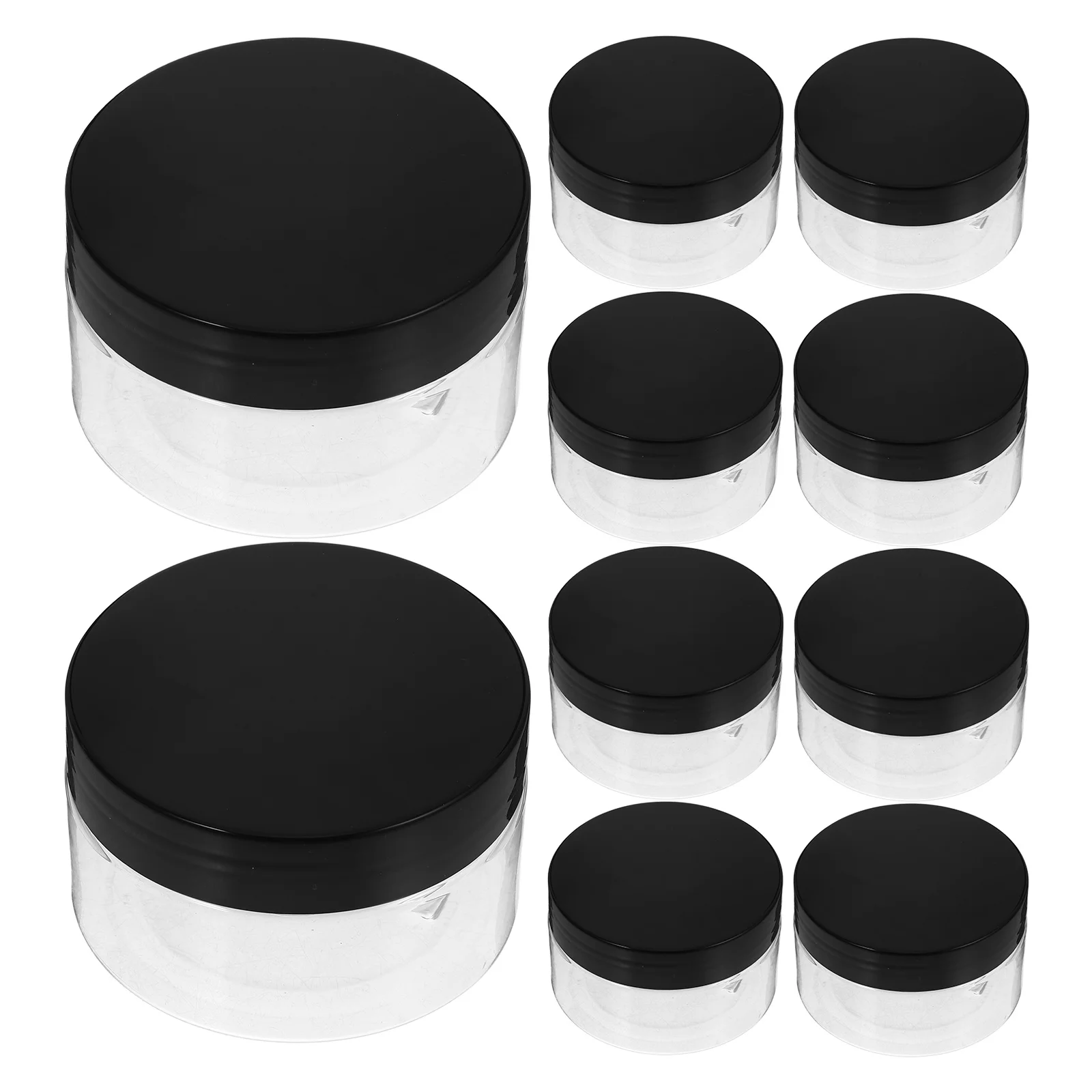 

10 Pcs 100ML Black Plastic Lids PET Bottles Leakproof Wide Mouth Travel Dispenser Containers Storage Jars Body Scrub