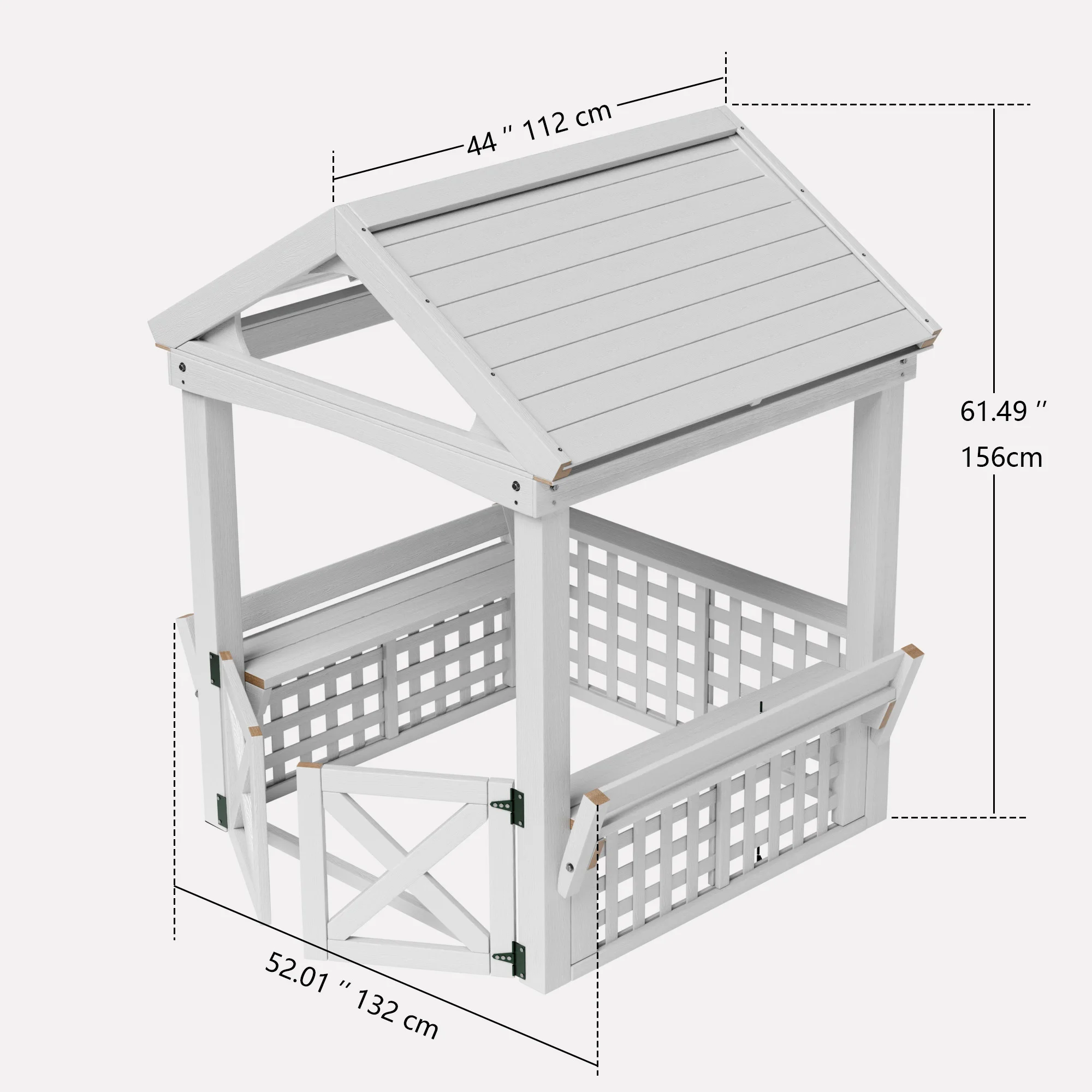 Custom White   Kids Wooden Playhouse Pressure Treated   Easy Assembly Outdoor Backyard Garden