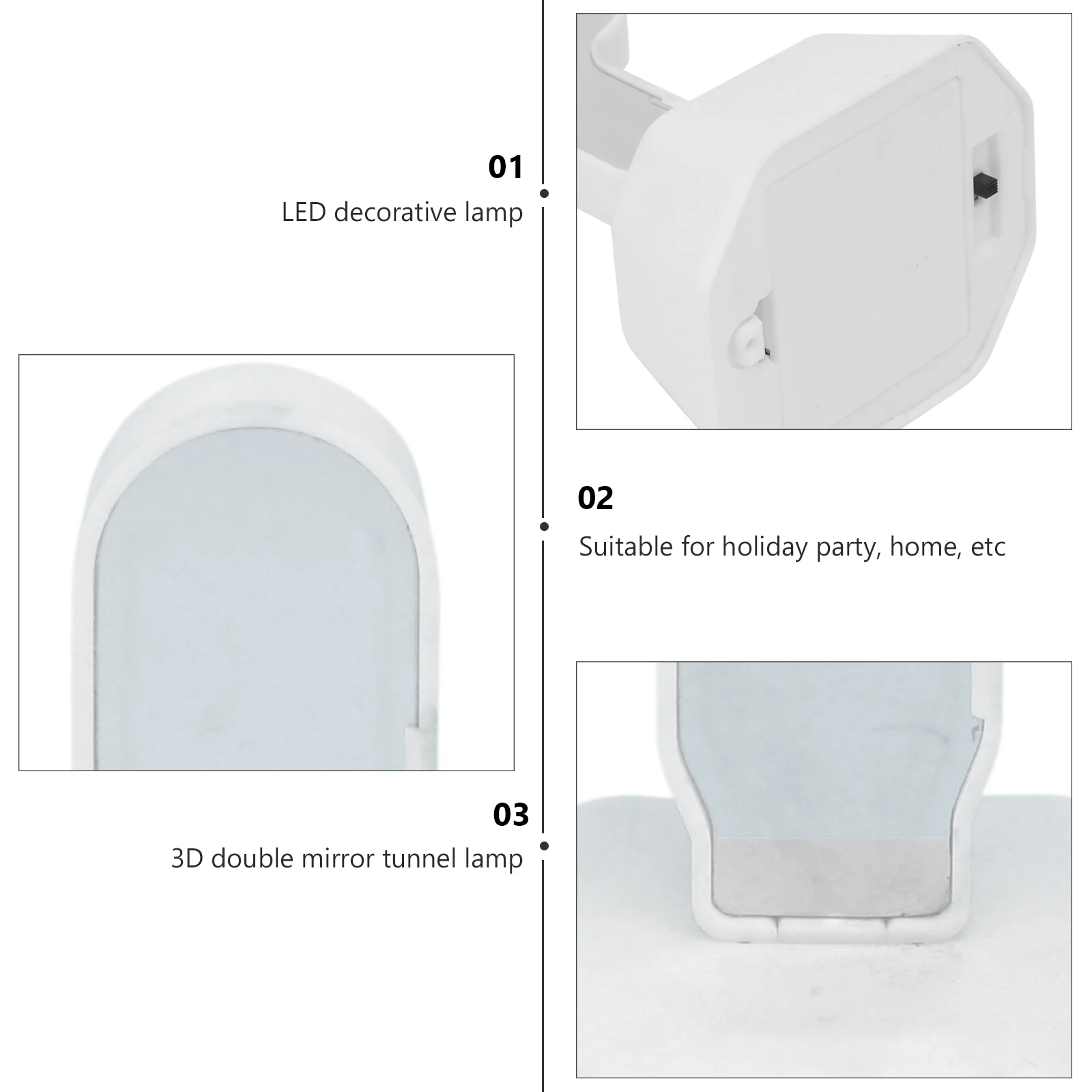 Cactus Shape Tunnel Lamp Clear Mirror Surface Night Light Home Decor Sign LED Optical Effects Small Night Lamp