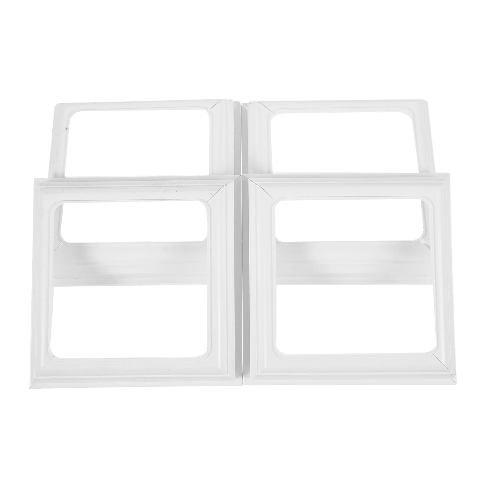 

4 Pcs Vinyl Post Skirt Square Finials Cap Fence Parts Replacement Column Wraps Decorative Balcony Railing Covers Plastic Trim