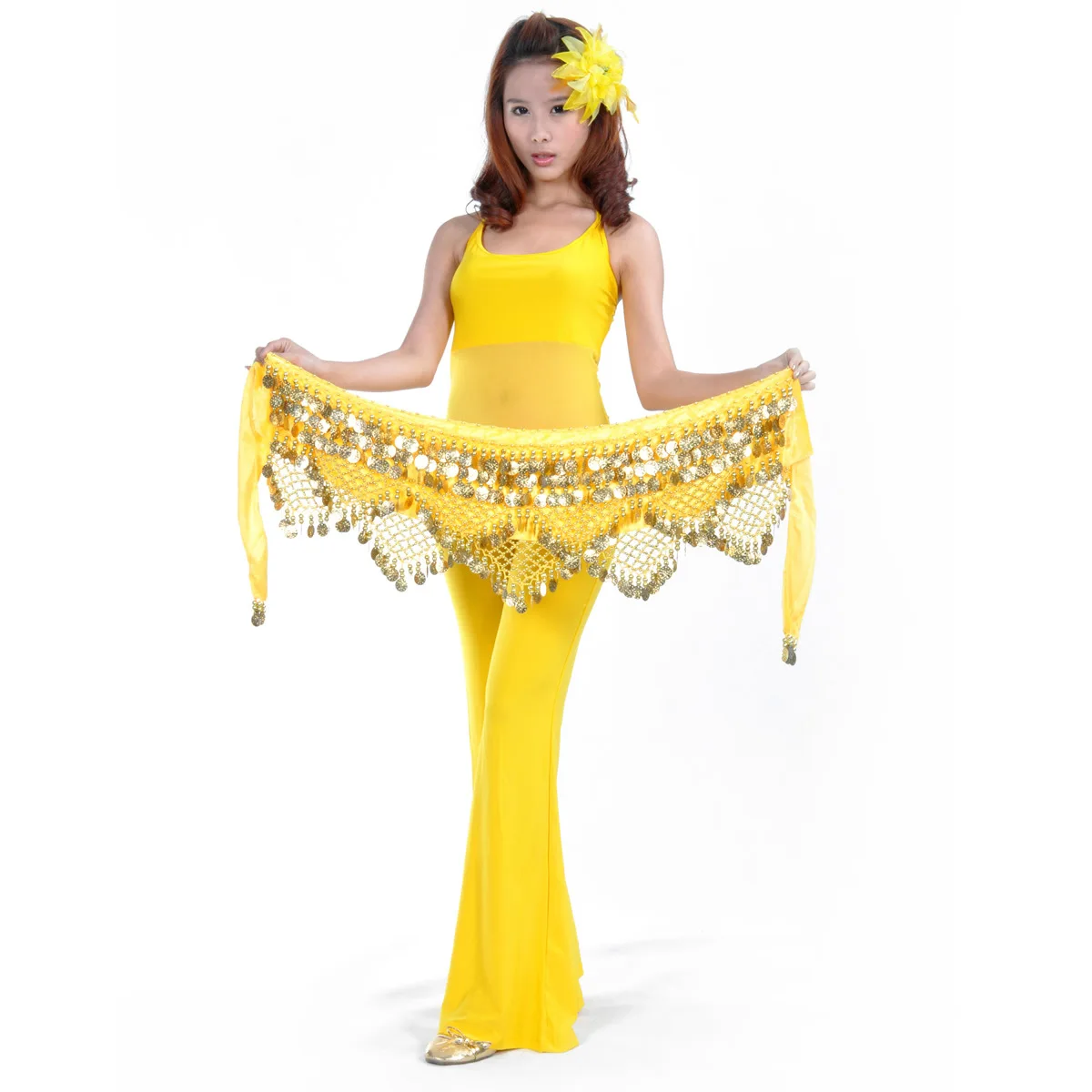 1pcs/lot woman fashion belly dance adjustable hip wrap girl handmade hip scarf