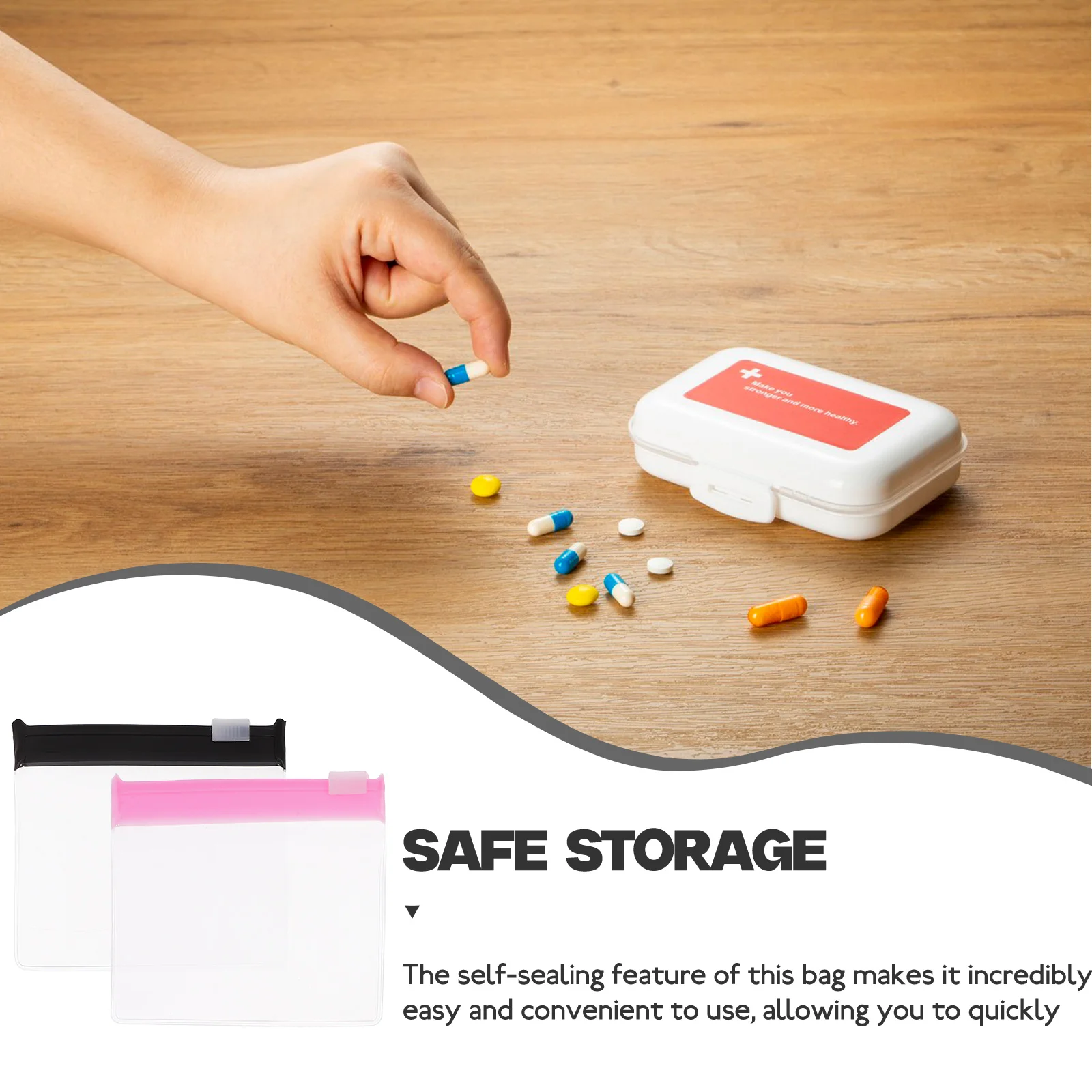 

14pcs Reusable Transparent Eva Travel Pouch Bags Medicine Organizer Self-Sealing Storage Bag For Portable Home Travel Use