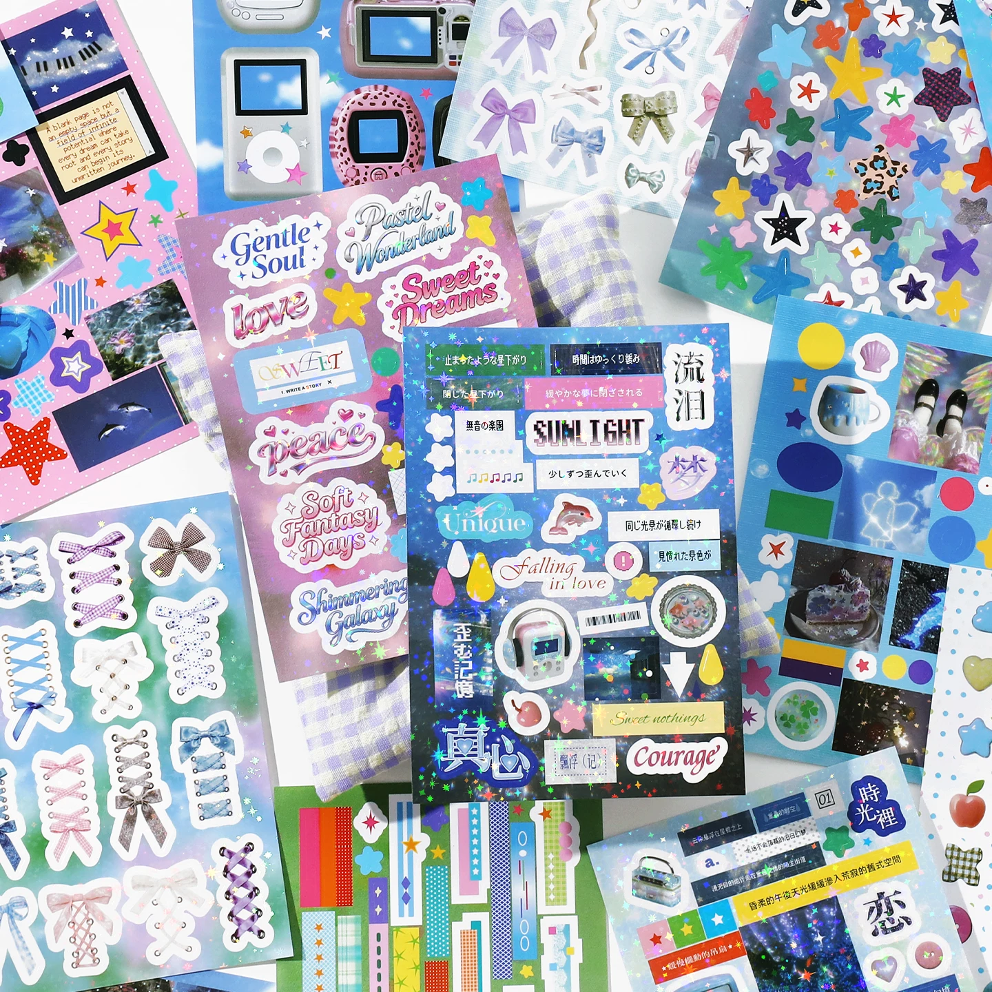 20sheets Out of Focus Universe Series Kawaii Ins Korean Style Flash Film Die Cut Sticker Book DIY Diary Scrapbook Supplies