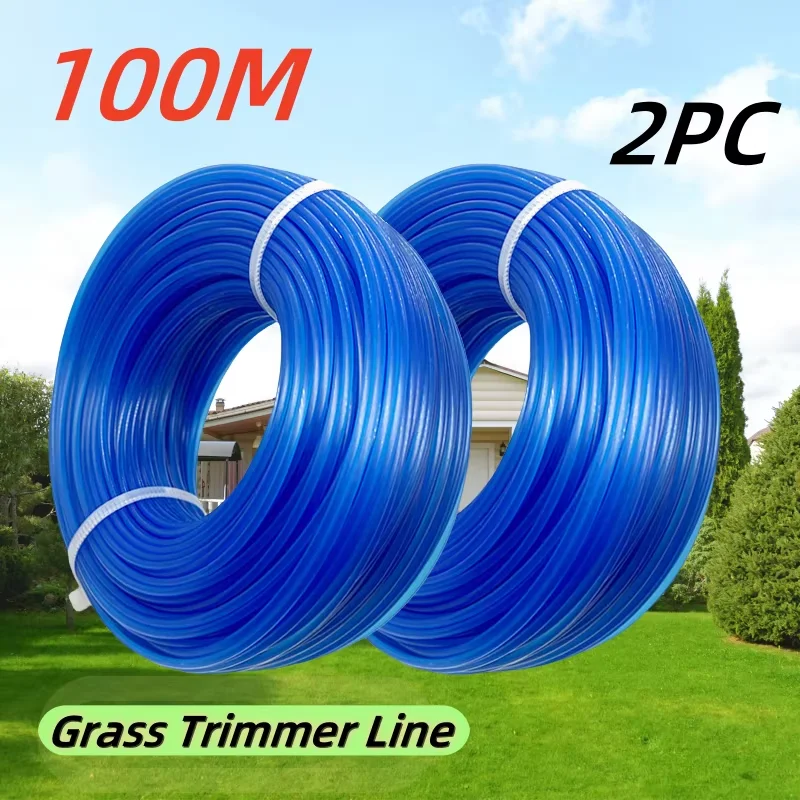 LUSQI 1.6mm Blue Nylon Circular Grass Trimmer Line Longer Length Line For Brush Cutter Rope Lawn Mower Head Accessory