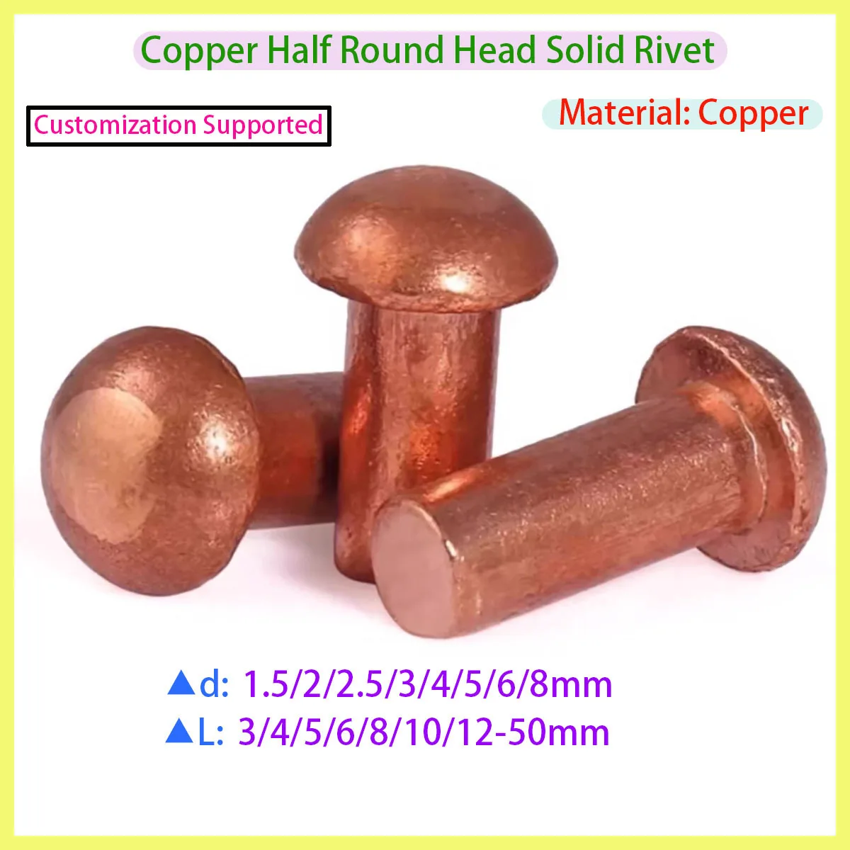 

GB867 M1.5 M2.5 M3 M4 M5 M6 M8 Solid Round Head Rivet Self Inserting Button Round Head Solid Rivet