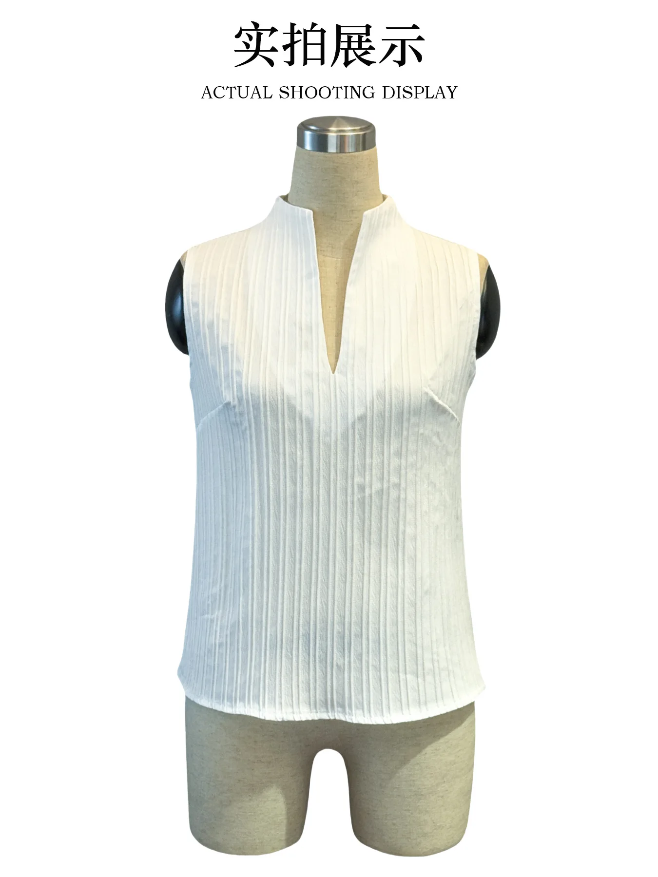 Cross-border 2026  New Women's Top Solid Color V-neck Slim and Thin Sleeveless Texture Short-sleeved Casual T-shirt Cw12036