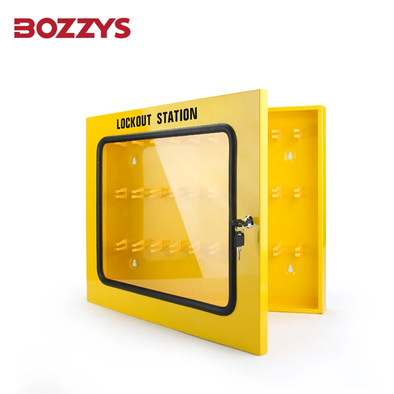 

BOZZYS Safety Lockout Padlock Station with Plastic-coated Steel Plate For Multi-person Management of Industrial Equipment