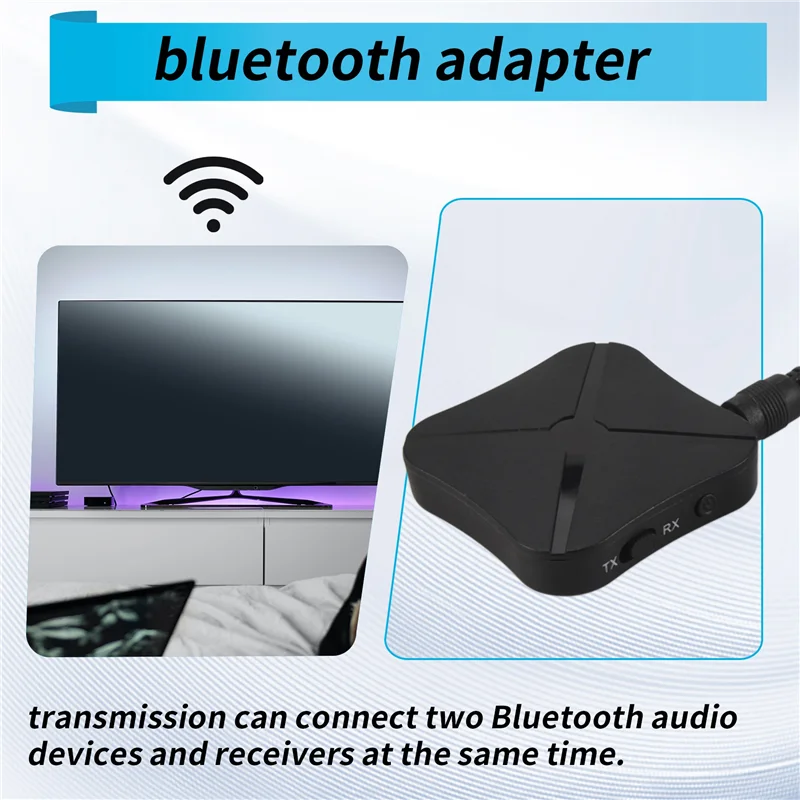 A25P Bluetooth 5.0 Transmissor Receptor 2 em 1 Adaptador Bluetooth Jack de 3,5 mm para uso simultâneo de dispositivos Tx e Rx 2