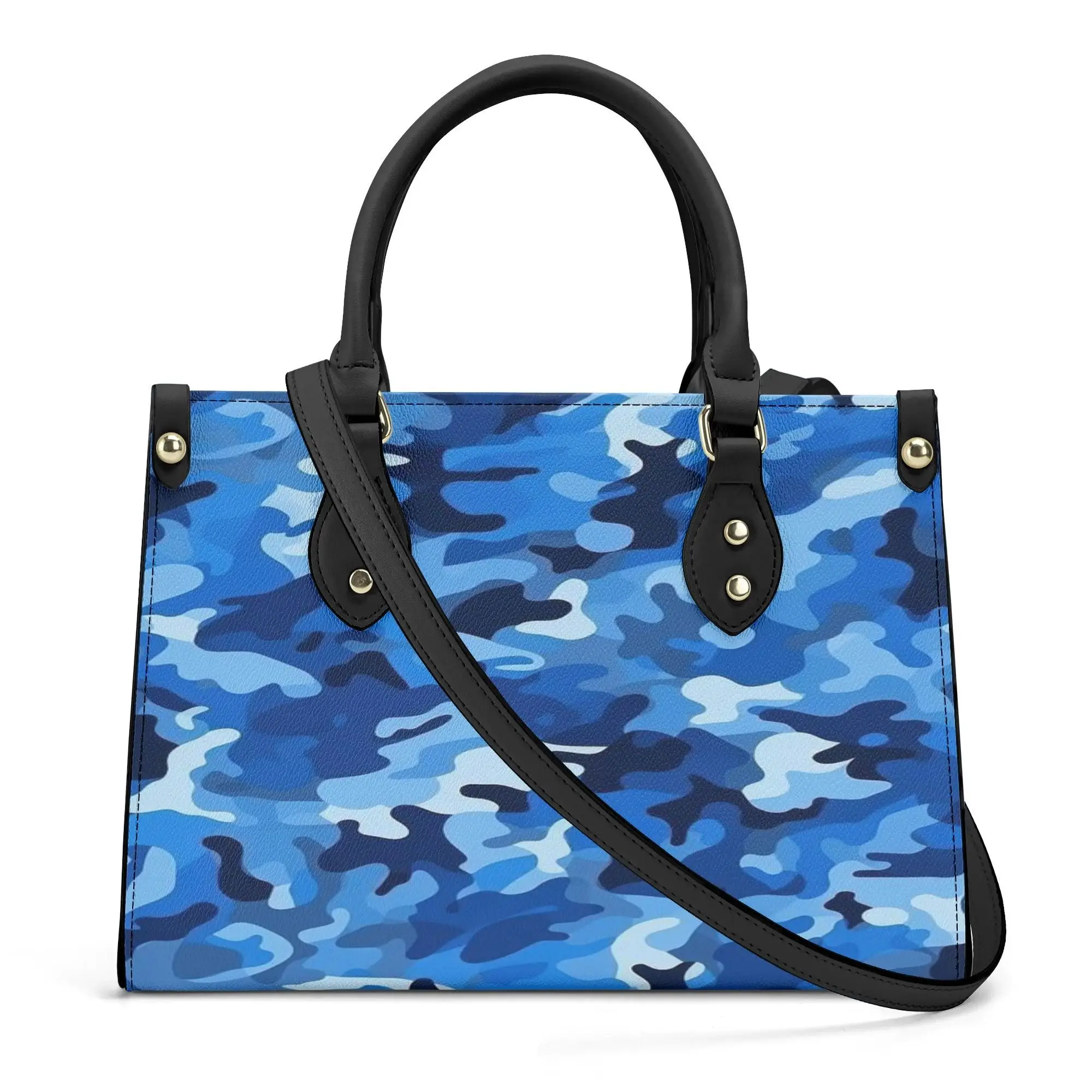 

Сумка через плечо из искусственной кожи с камуфляжным принтом Ocean Camo, 1MOQ, на заказ, с дизайном Cloud Camo, женская сумка на молнии.