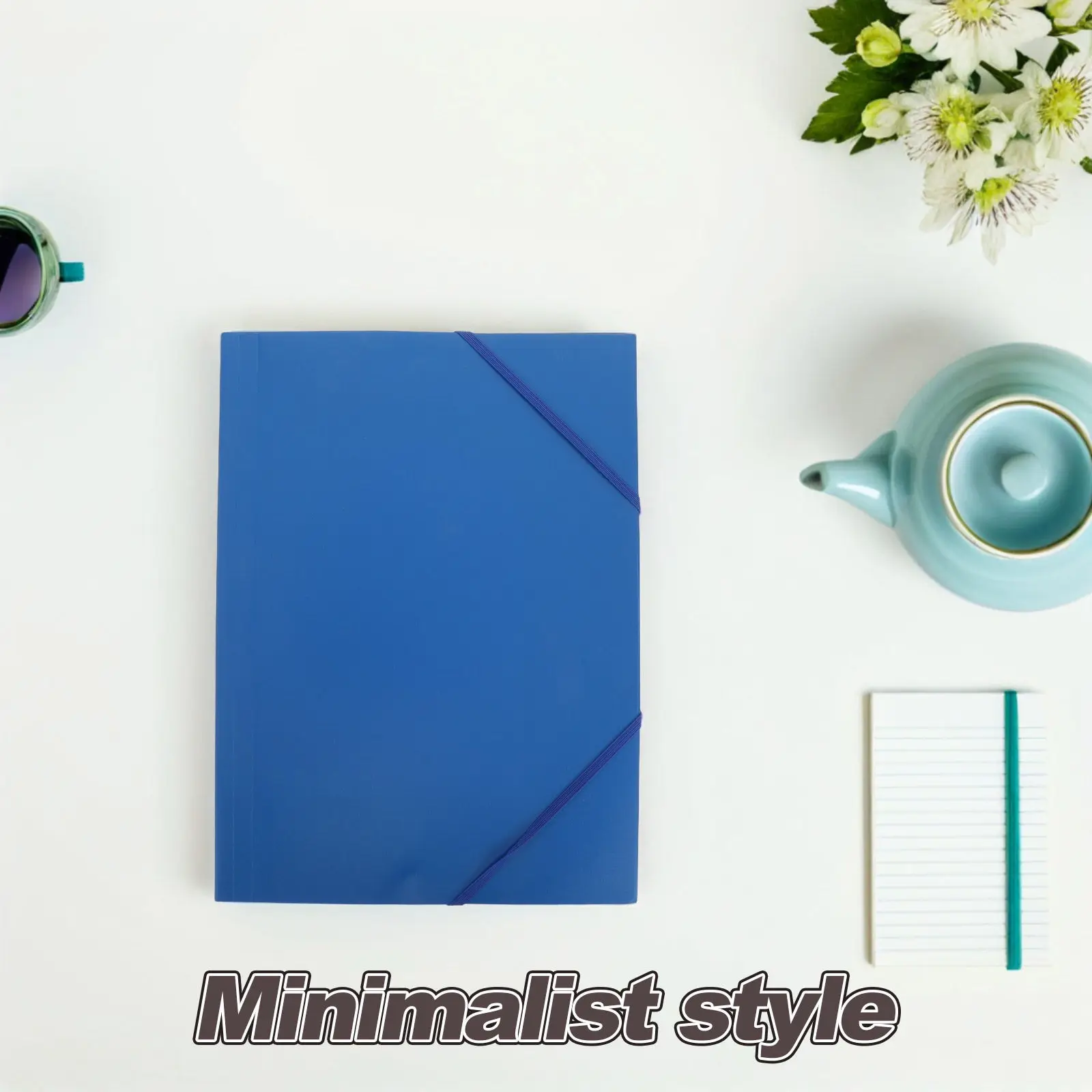 5Pcs A4 Plastic Folder Elastic Band Closure Document Organizer Heavy-Duty Tear-Resistant Folding Portable File Folder for School