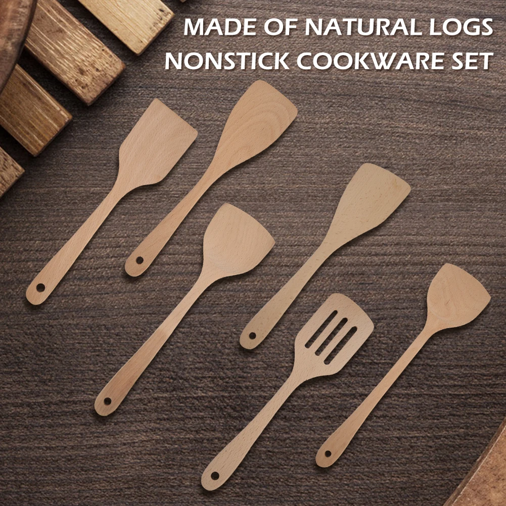 

Деревянная кухонная утварь, инструмент для переворачивания, здоровый суп, рисовая ложка, ложка, лопаточка, кухонные инструменты для домашнего пикника, приготовления пищи