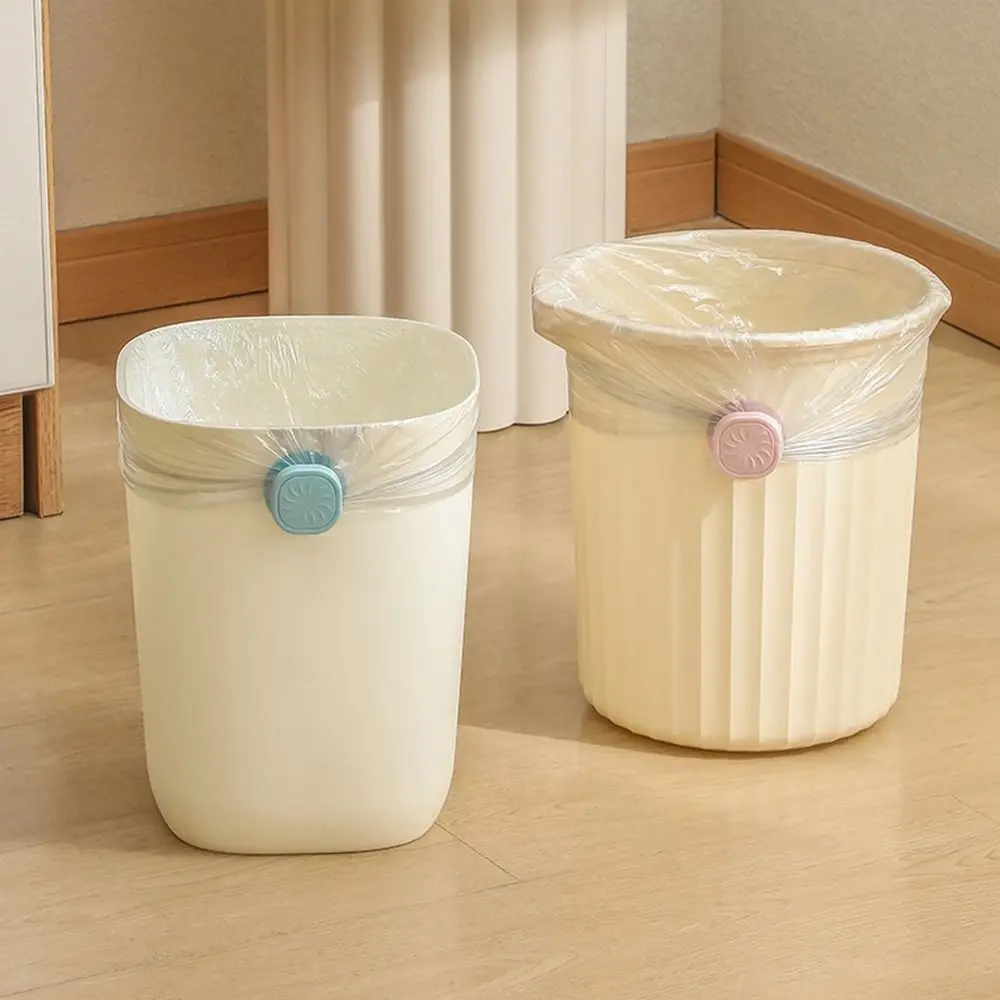 Plastic Rotating Garbage Bag Holder Bendable Anti Falling Waste Bin Side Button Non-Marking Non-slip Garbage Bag Fixed Clip