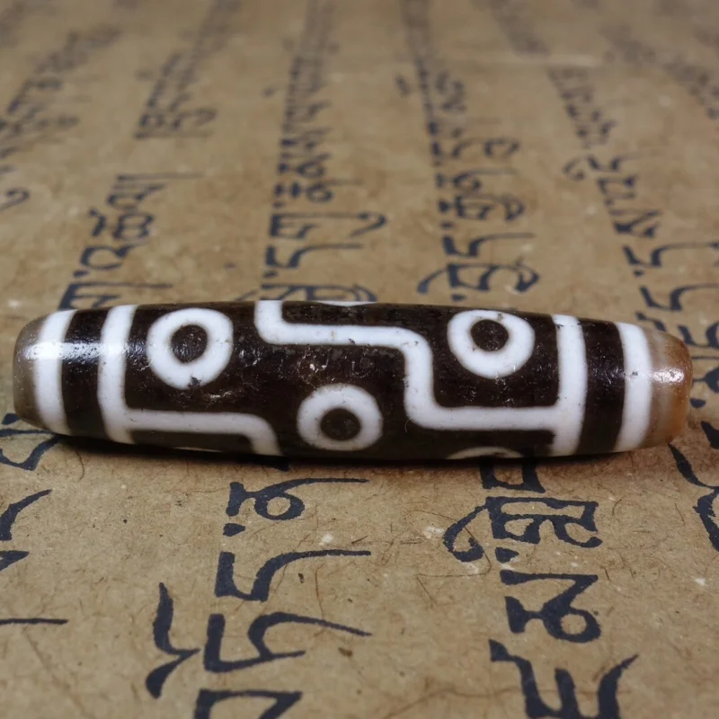 

Ancient Tibetan DZI Beads Old Agate 9 Eye Totem Amulet Pendant GZI #2710