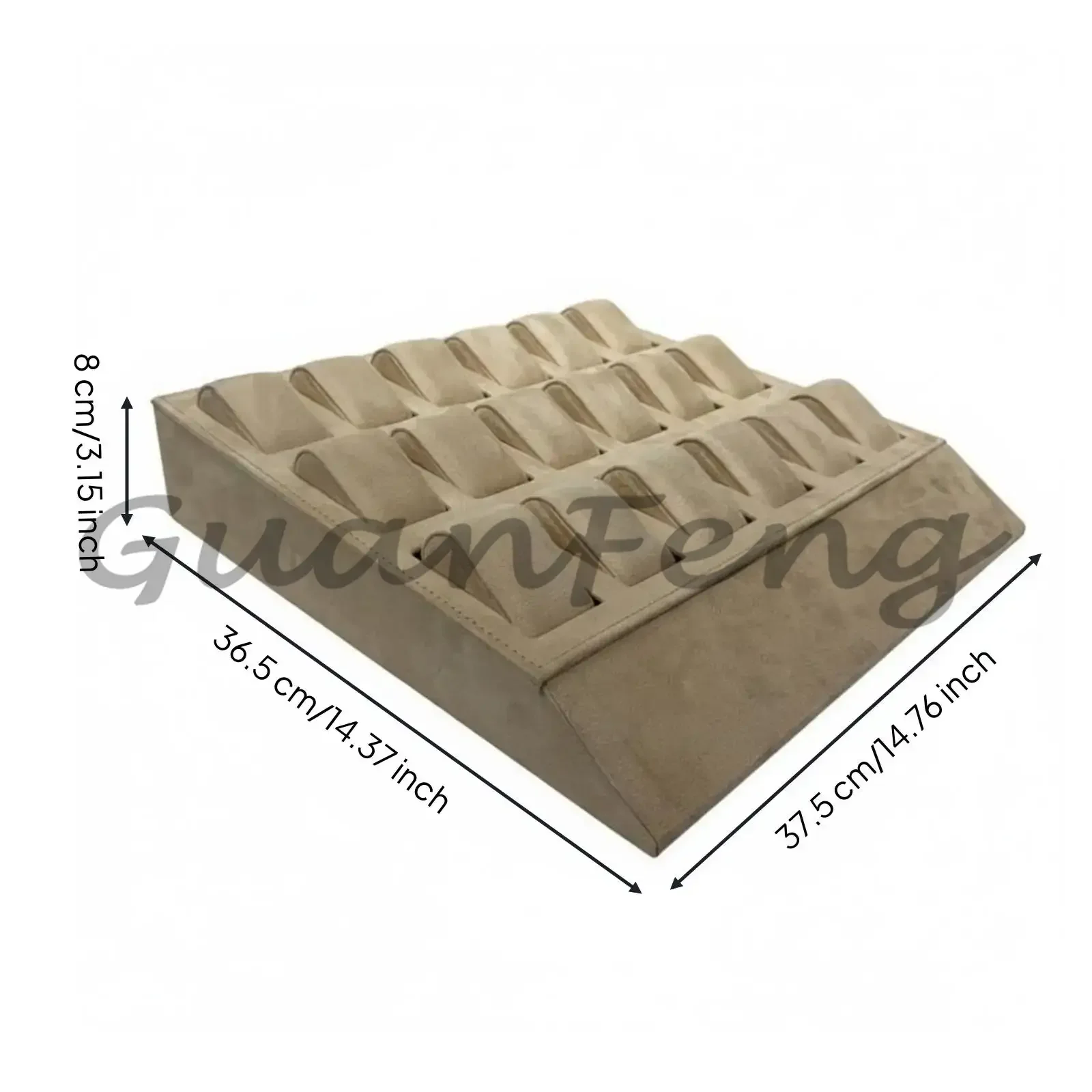 Velvet Display Organizer Tray, Angled Groove Design for Shop Window Counter Cabinet Display