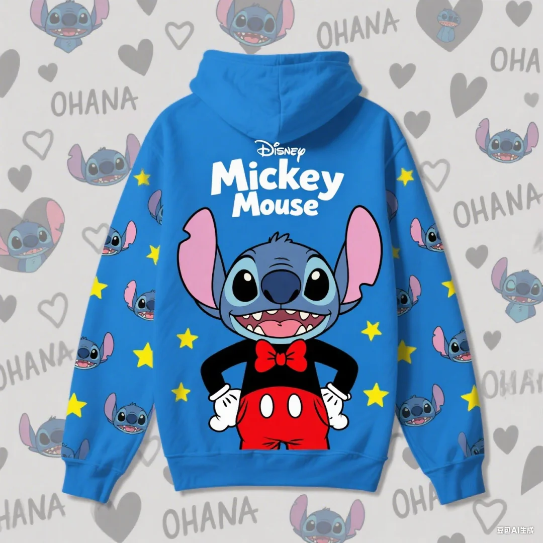 Disney Stitch graphic hoodie 3D Print Autumn Fashion Leisure Sweatshirts Y2K Children's Hoodies Men's And Women's Hoodies