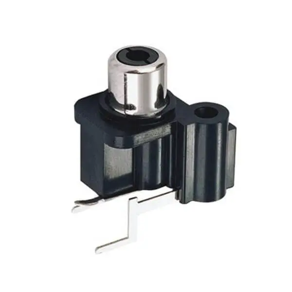 RCA Female 90 Degree Right Angle Elbow Coupler, Nickel Plated 75 Ohm, for CCTV Video Audio Cable Connector Adapter - Black