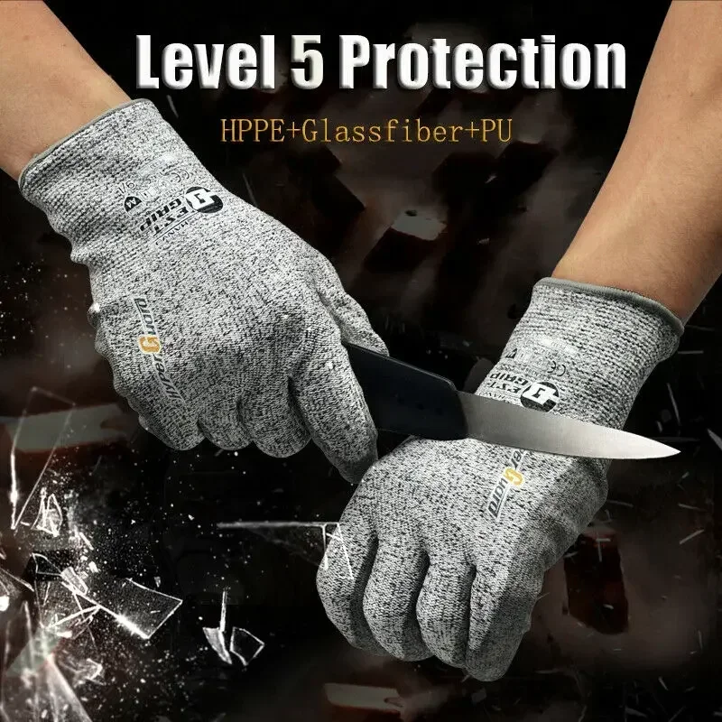 Cut Resistant Work Gloves Nitrile Level 5 Protection Safety Gloves for Industry EN388 4X43D