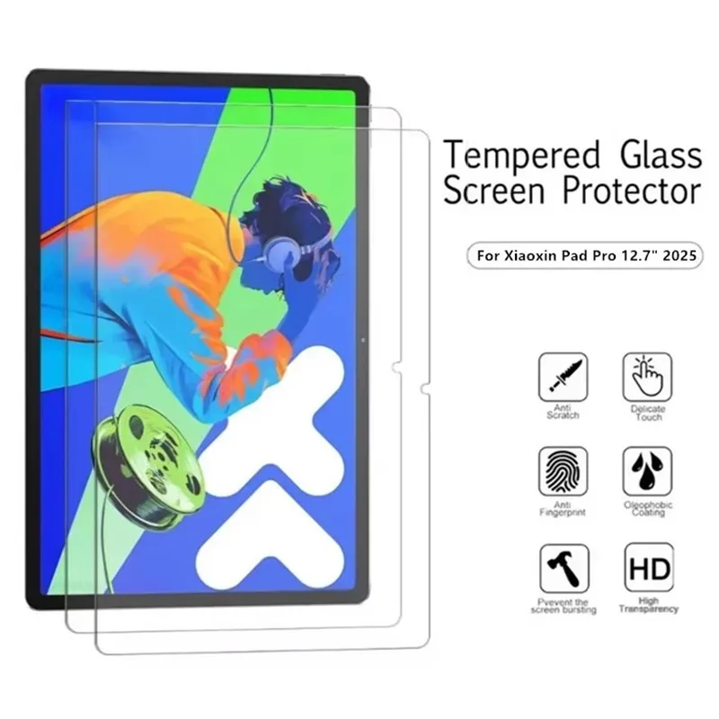 9H Tempered Glass Film For Lenovo Xiaoxin Pad Pro 12.7 Inch 2025 HD Scratch Screen Protector TB373FU TB375FC 12.7