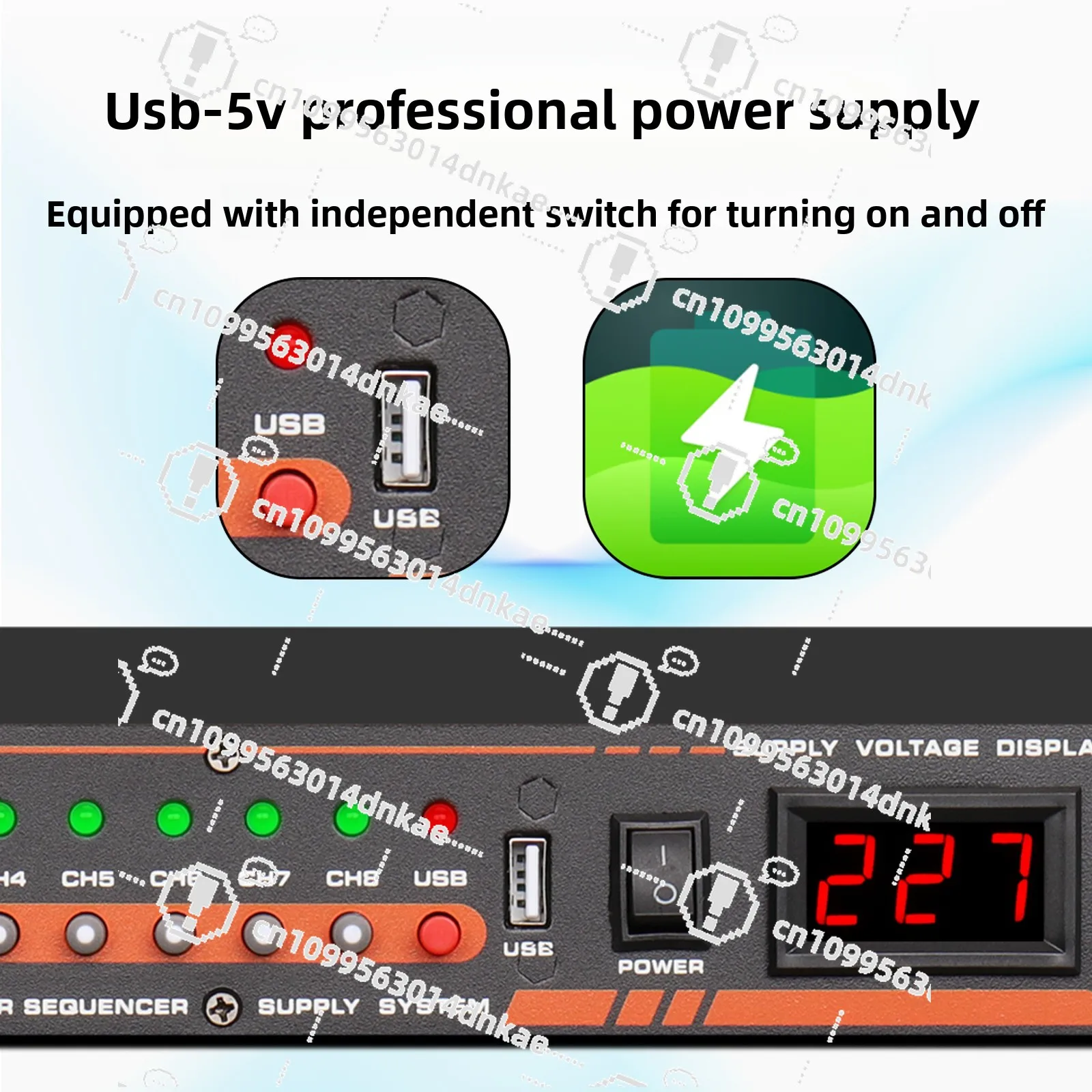 8 + 2-way Professional Power Sequencer Household KTV Performance Conference Cabinet Power Socket Manager Controller