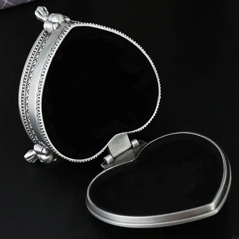 

91AF Роза Квадратная металлическая шкатулка для драгоценностей Античная откидная крышка Декоративные органайзеры для хранения