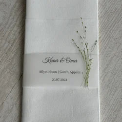 Personalized Banderole For Napkins Wedding Table Decoration Napkin Banner Couple's Name Engagement Birthday Luxury Party Decor