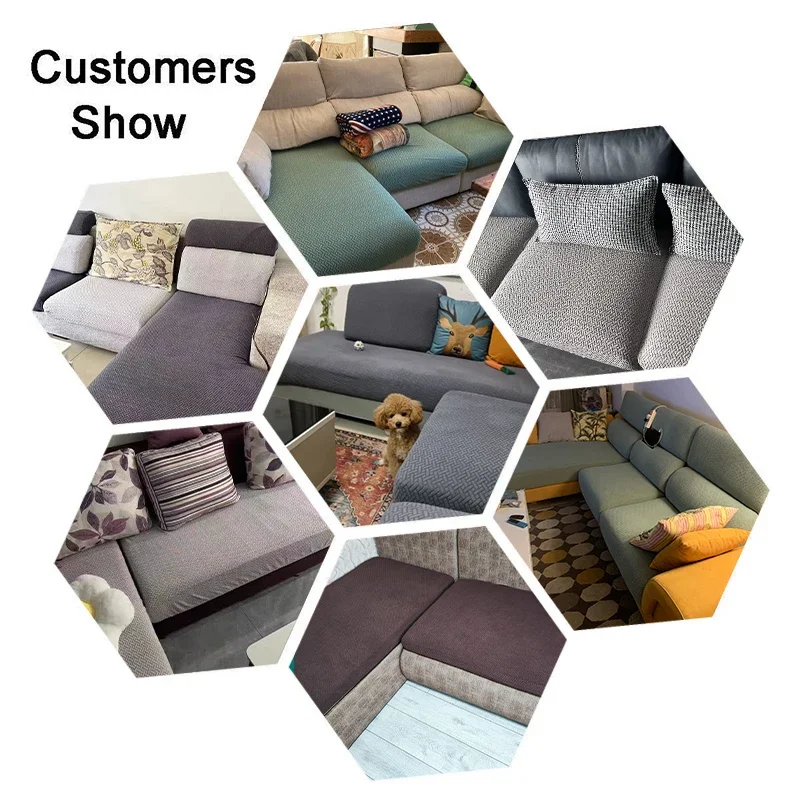 Jacquard Sofa Covers Soft Pure Sofa Seat Slipcover for Home Living Room Elastic L-Shaped Sofa Protector Chaise Lounge Seat Case