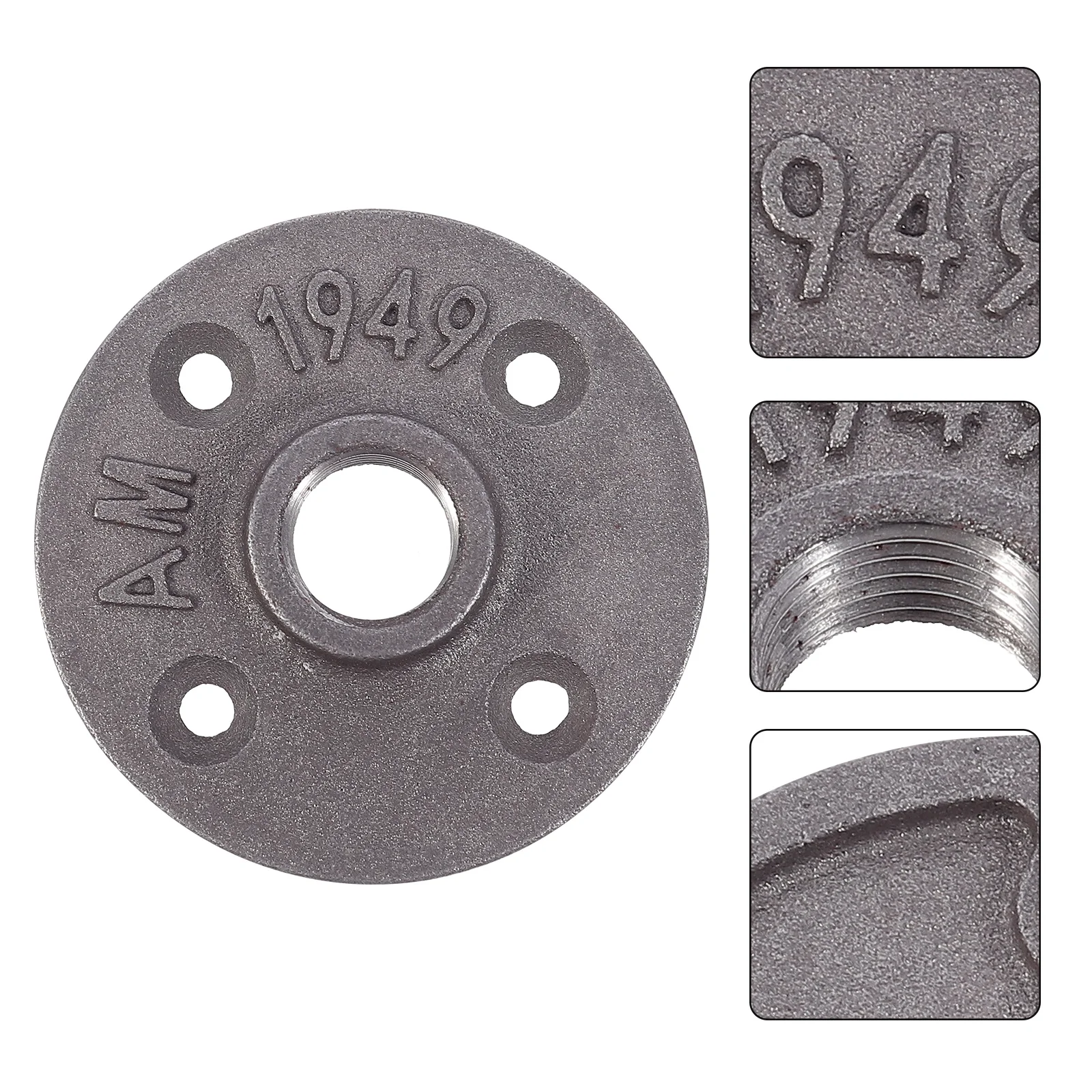 

4Pcs Floor Flange Malleable Iron Fittings Pipe Base for Shelving Racks Table Legs Clothing Stands Decorative Fixtures Hardware