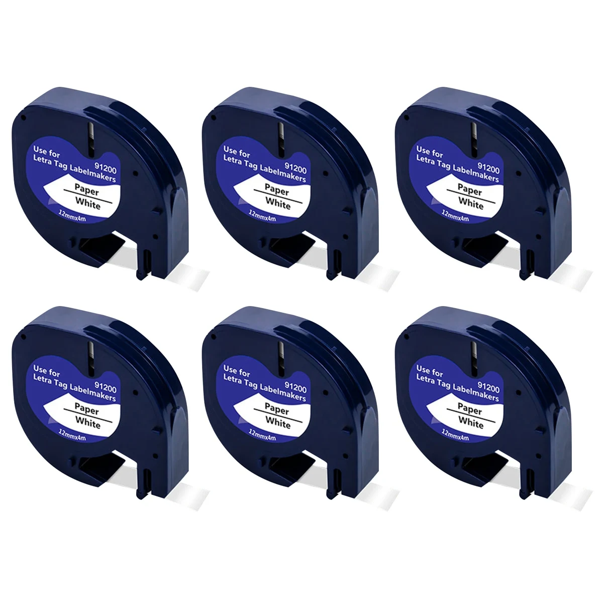 A14G 6Pcs Label Tape Compatible with Label Maker Refill Paper Labeling Tape Black on White for 91330 10697