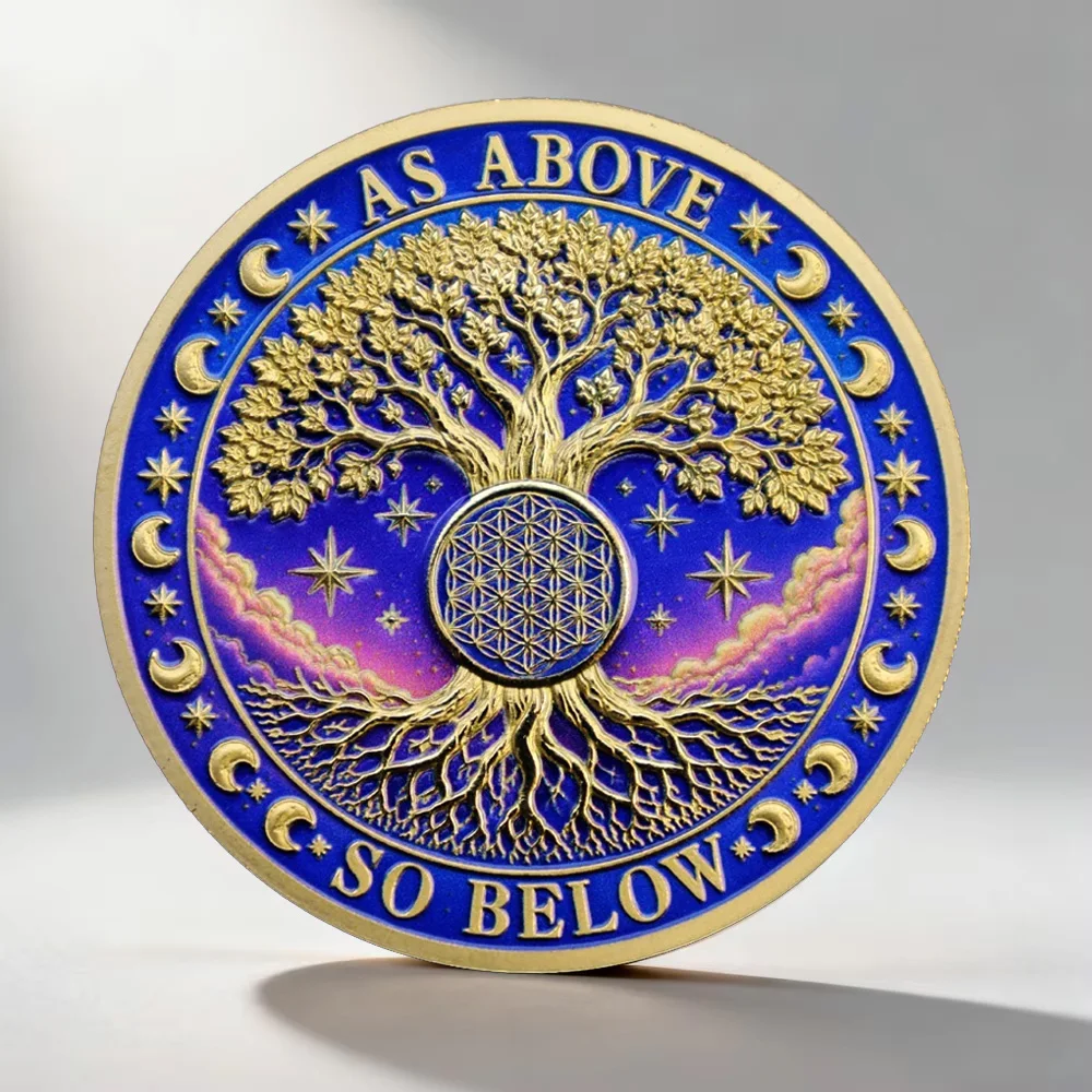 Chakra Yoga I Am Balanced Gold Plated Collection Coin Spiritual Healing Souvenir Coin Decor Gift