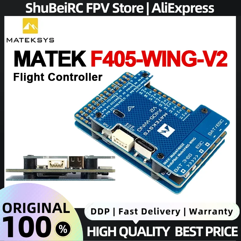 MATEKSYS F405-Wing-V2 Flight Controller MATEK STM32F405RGT6 3~6S LiPo Built- in Baro OSD Blackbox for DIY RC Racing FPV Drones
