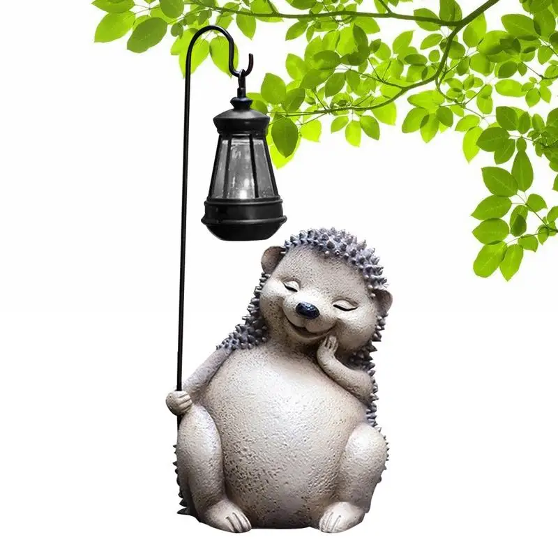 

Solar Powered Hedgehog Light Up Garden Hedgehog Funny Hedgehog Lantern Garden Art Resin Animal Sculptures For Indoor Court