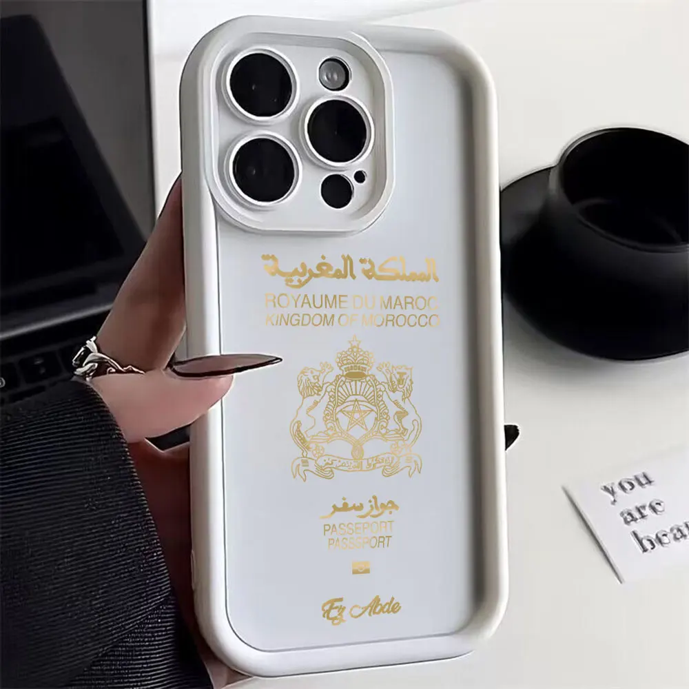 Morocco Passport Camera Protection Case For iPhone 15 14 13 12 11 Pro Max Mini XR XS X 8 Plus SE20 Soft TPU Back Cover Funda