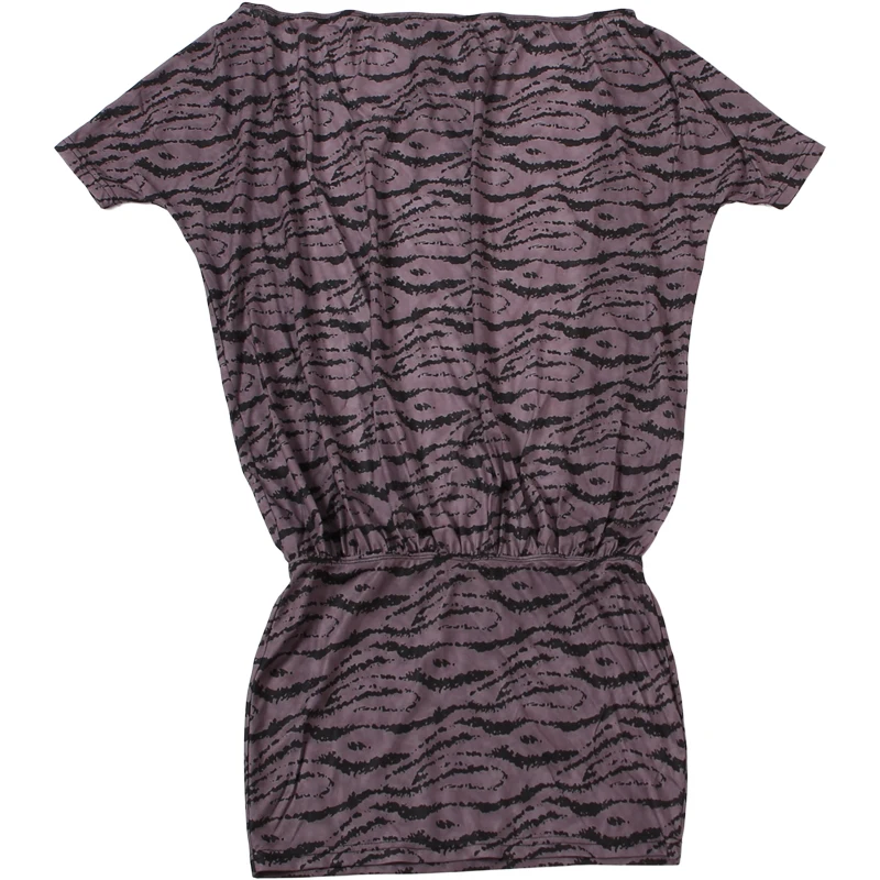 SIstrelinda Wild Hottie Rückenfreies Kleid Damen Sexy Trend Tigerstreifen Fledermausärmel Stretch Midnight Club Street Party Bodycon – Detail 4