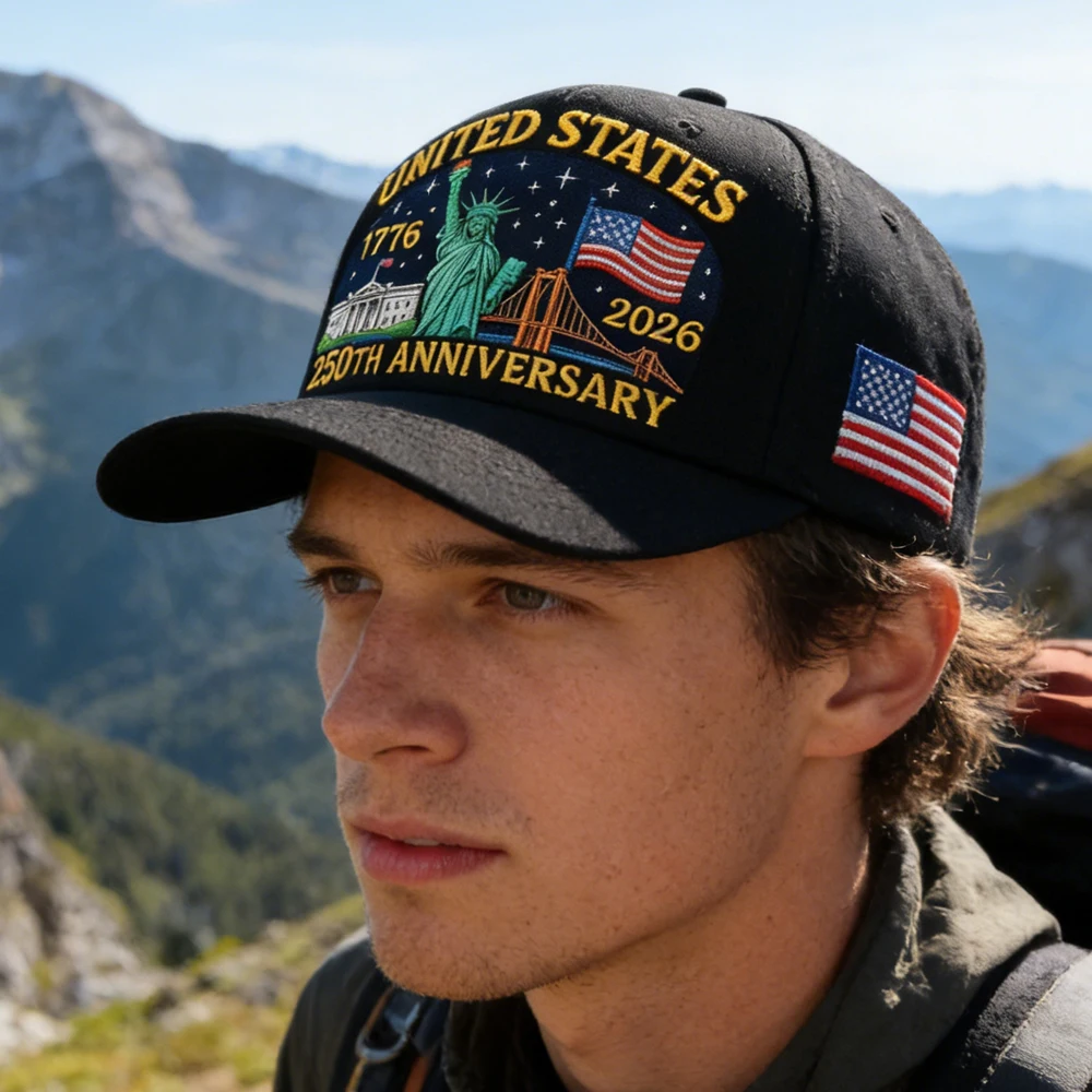 

Памятная бейсболка США к 250-летию (1776-2026) с вышивкой, патриотическая кепка для активного отдыха, повседневная солнцезащитная кепка для мужчин и женщин