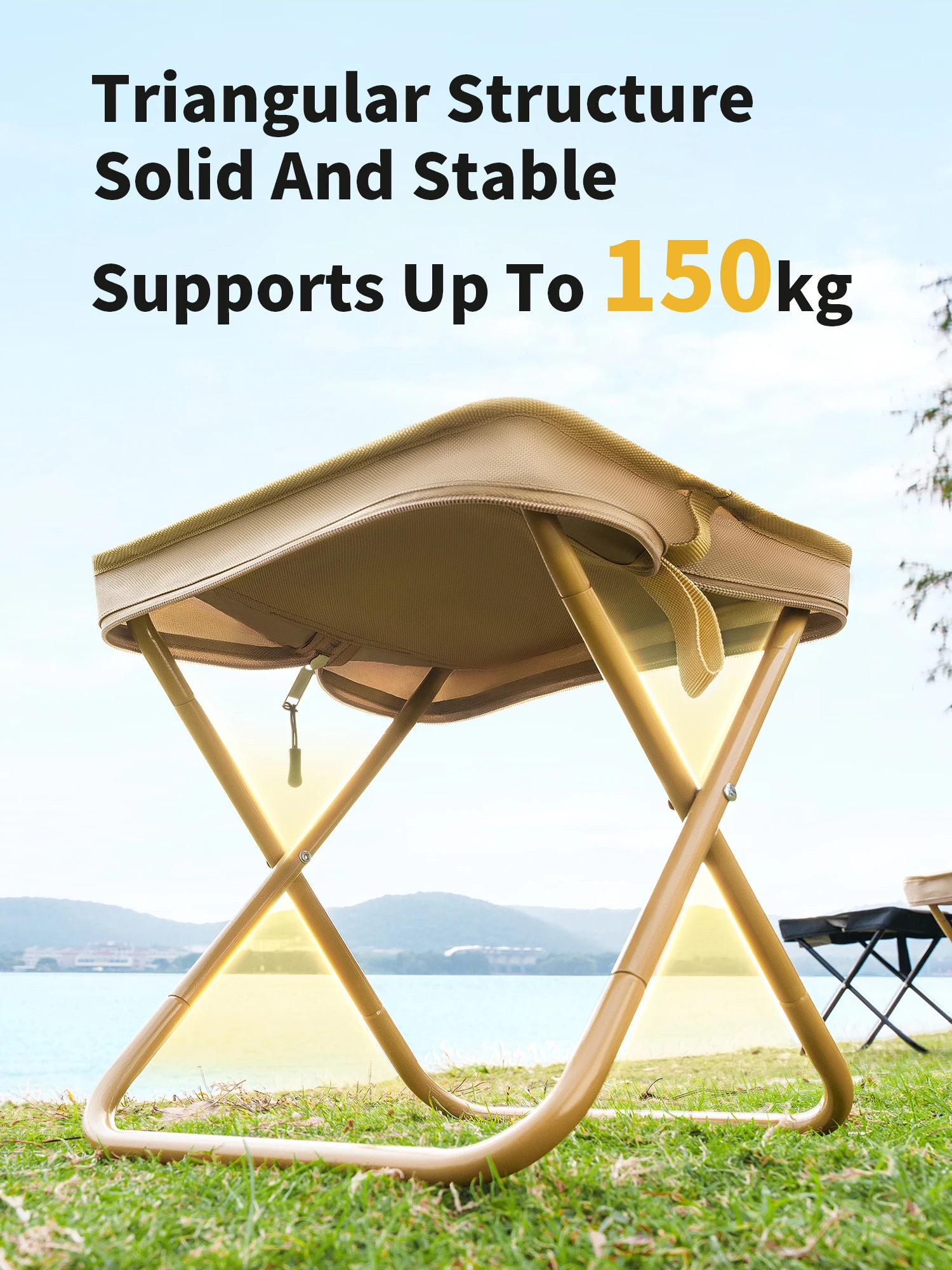 Cadeira de acampamento primitiva ao ar livre portátil leve cadeira dobrável alta carga viagem dobrável praia cadeira de pesca
