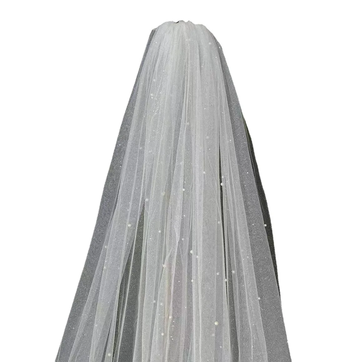 

Veil Bride Main Wedding Dress Photo Prop Certificate Long Sparkling Thin Bead Drill Bit Ornament Double Layer Trailing