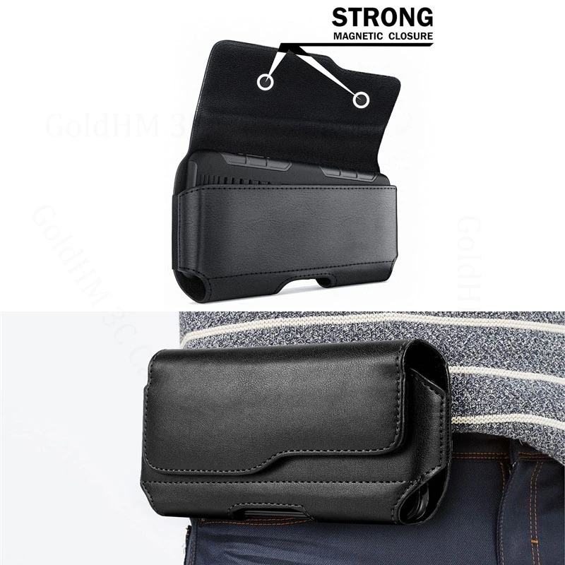 

Flip Pouch Phone Leather Case For Samsung S26 Ultra S25 Edge Belt Waist Magnet Phone Bags For Galaxy S25FE S24 Ultra S23 S22 S21