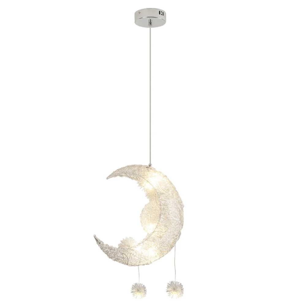 

Creative Moon Shape LED Pendant Lamp Warm White Decorative Ceiling Light for Kids Room Bedroom Dining Room LED Pendant Lamp