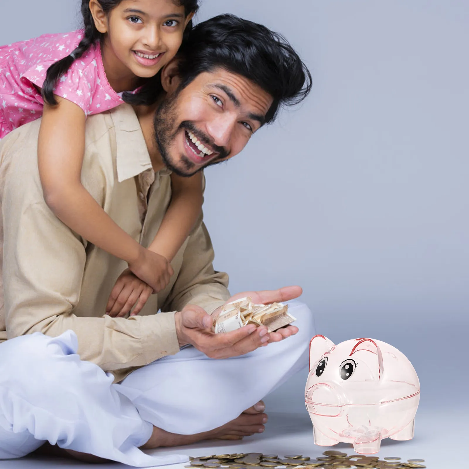 

Набор из 2 прозрачных детских копилок-свинок: милый подарок для мальчиков и девочек