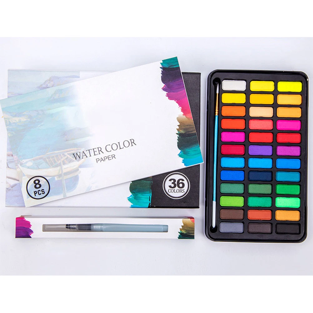 

36 Color Fundamental Watercolor Pan Set Watercolor Artist Set Watercolor Painting Kit for Artists Students Beginners
