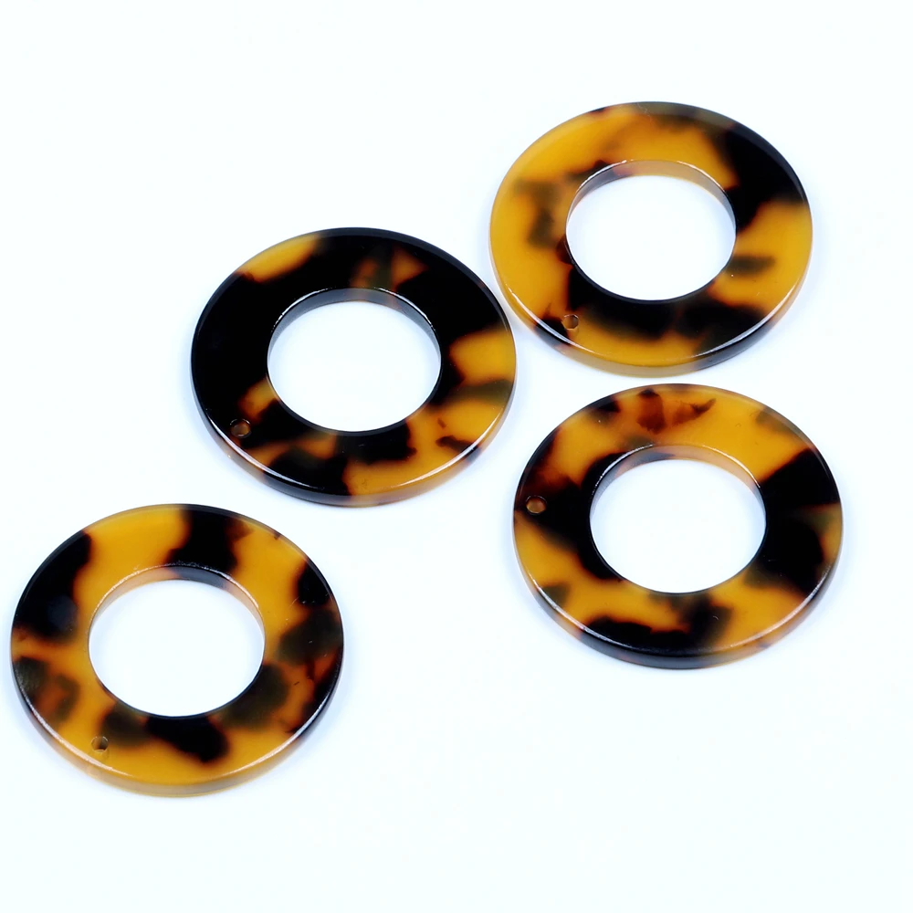 Leopard Print,Tortoise Shell Earring Charm,Acetate Acrylic Beads,Circle Shaped,Boho,Earring Parts,Ohrringe finding,30mm