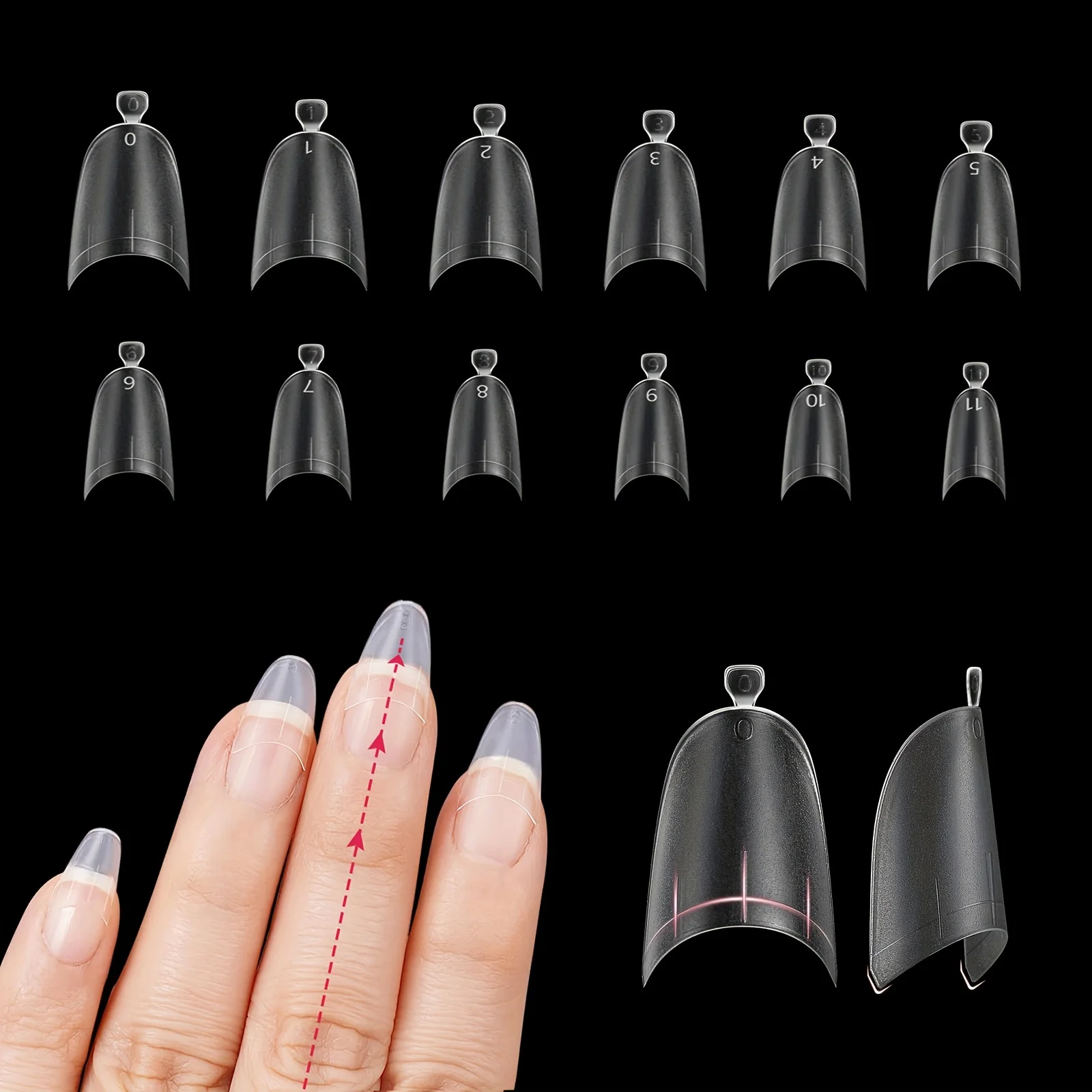 320pcs Medium/Short Oval Nail Tips Set | Matte Clear Half Cover False Nails In 15 Sizes & Extensions Nail Supplies Nail Kit Ful